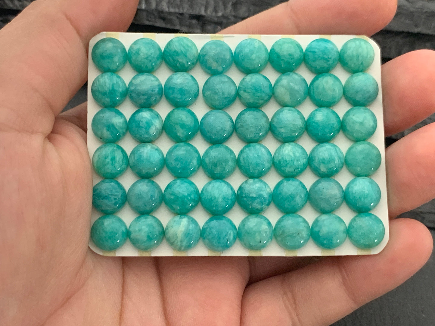 Amazonite round 8mm Cabochon - Calibrated cabochons