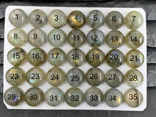 Labradorite round 10mm cabochon - Calibrated cabochons