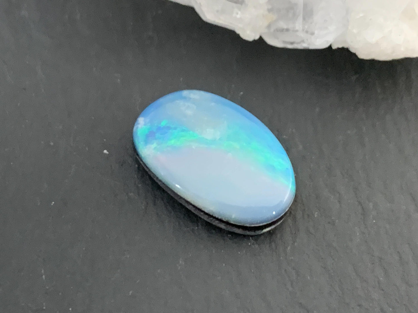 Australian Opal doublet 9x14x4mm cabochon