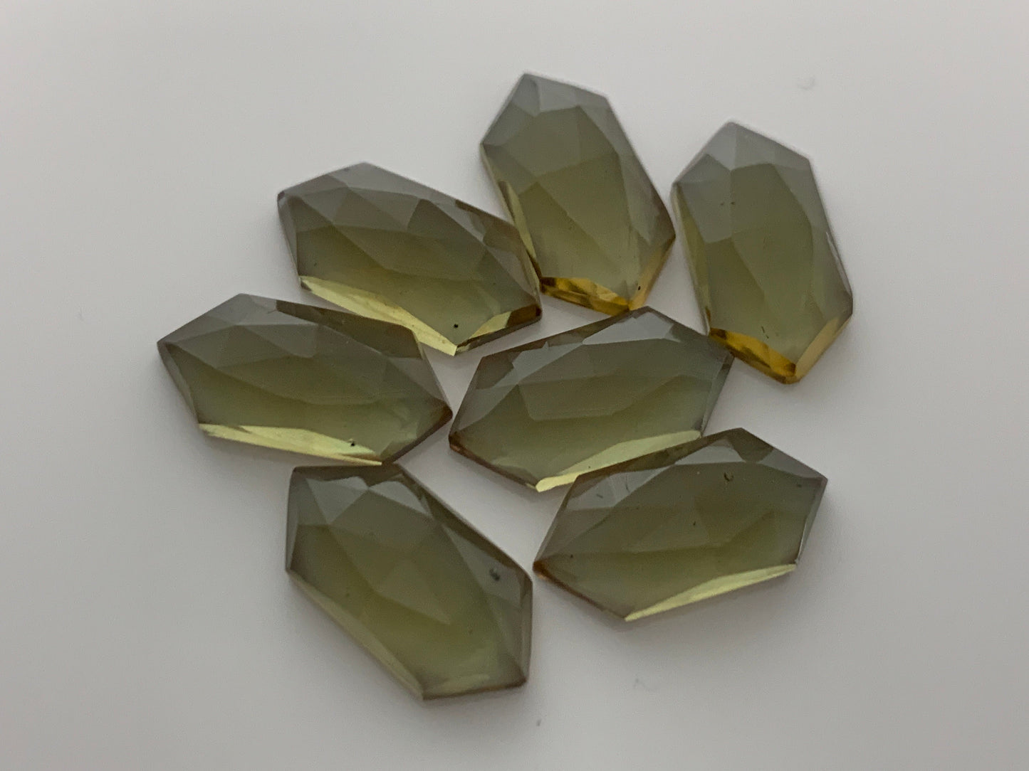 Faceted color changing Alexandrite long hexagon 8x16mm cabochon - Cabochons are calibrated