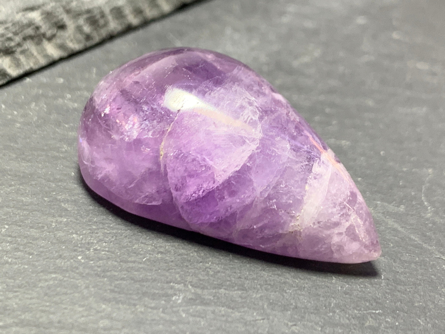 Amethyst pear 34x20x13mm cabochon - free form hand cut in Africa