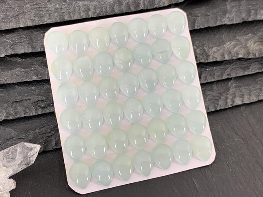 Aquamarine pear 8x10mm cabochon - Calibrated cabochons