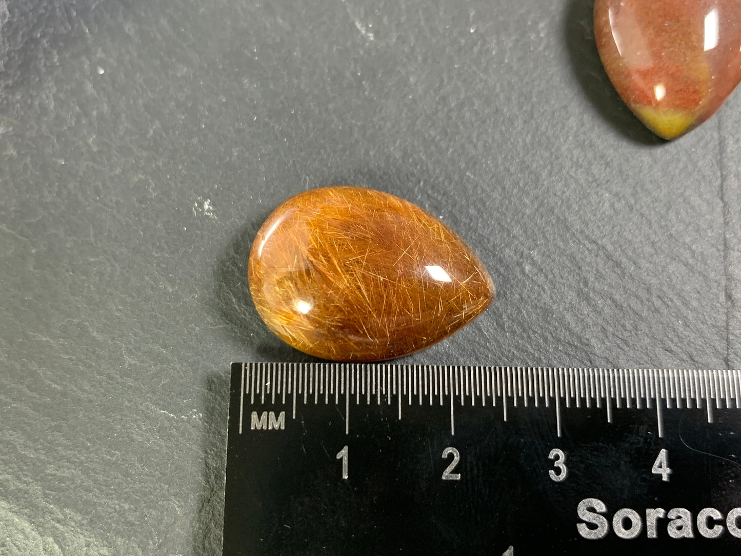Rutilated Quartz pear 18x25mm Cabochon - Calibrated cabochons