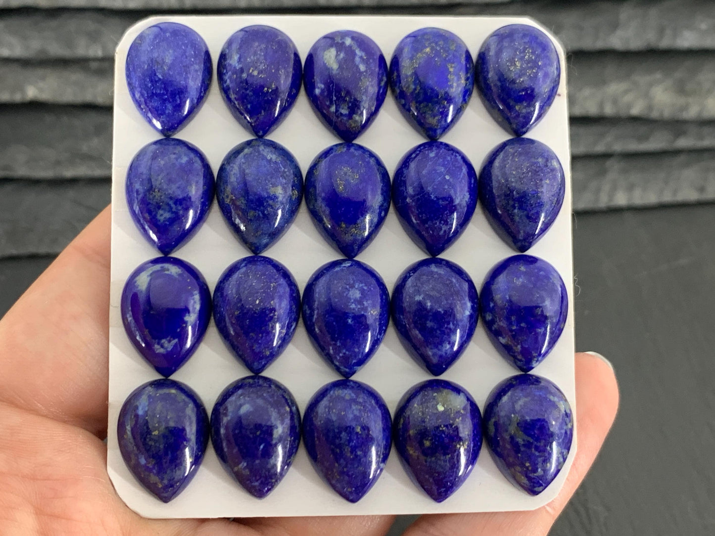Lapis Lazuli pear 12x16mm cabochon - Calibrated cabochons