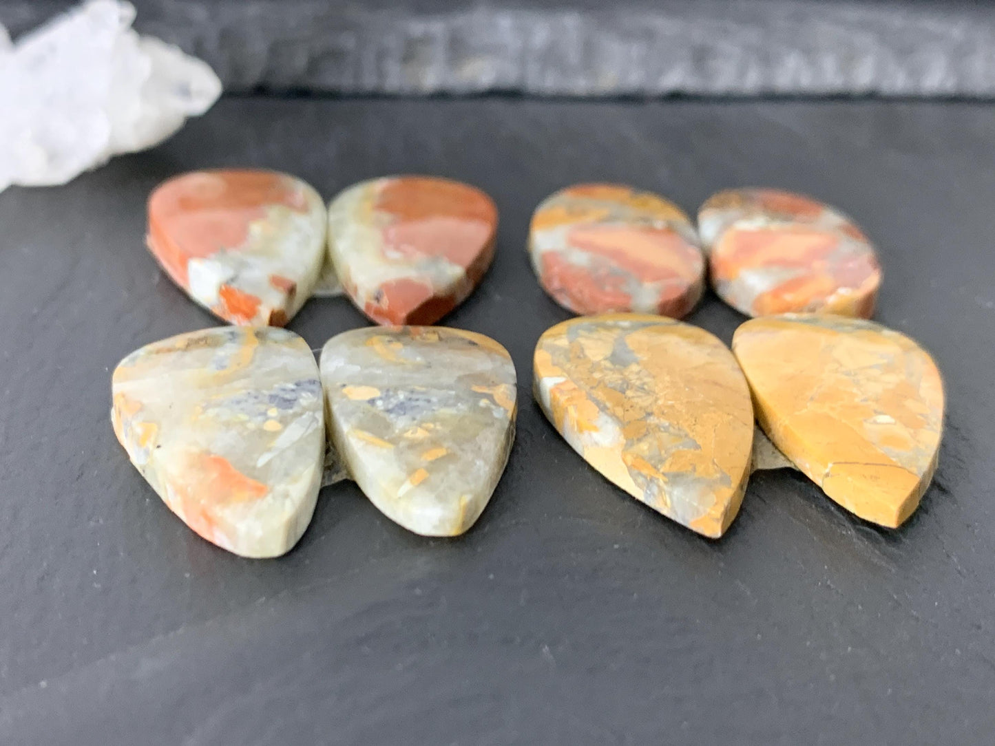 Maligano Jasper cabochon pair