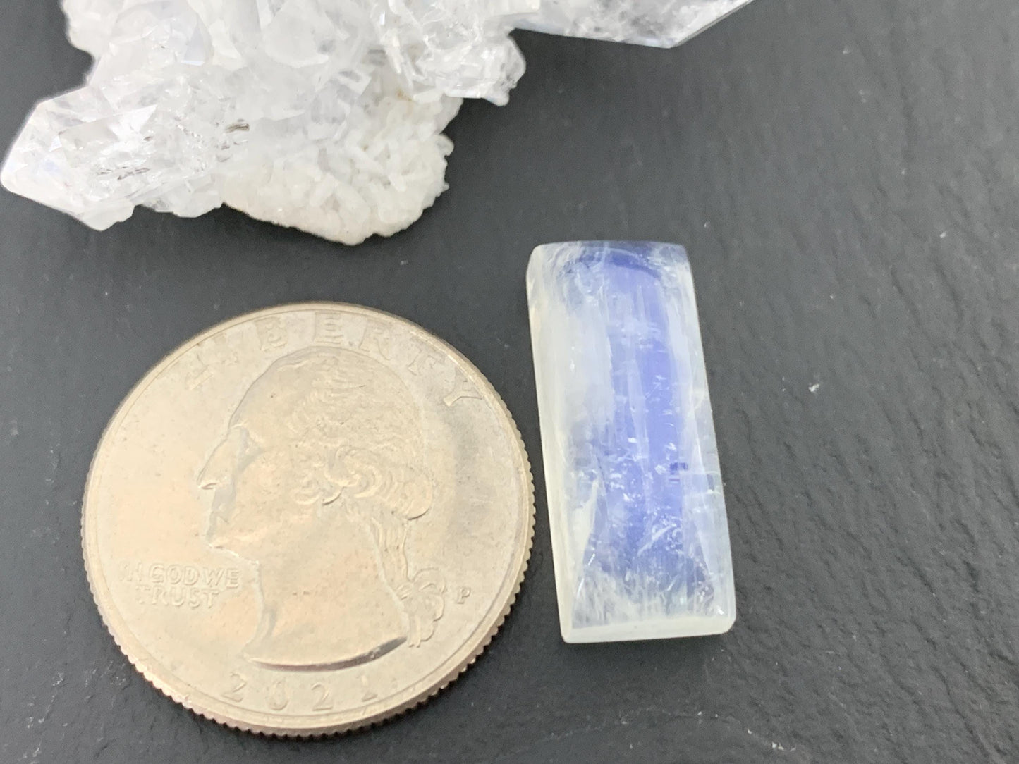 Rainbow Moonstone 22x9x8mm cabochon
