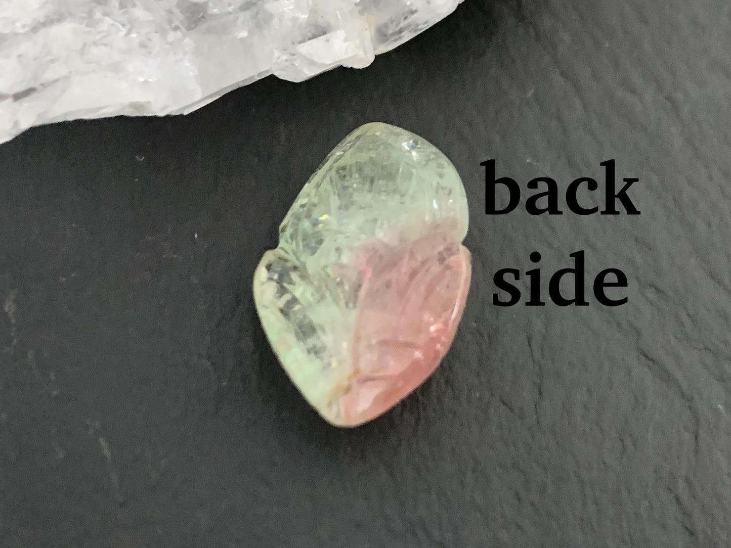Carved Tourmaline 11x17x6mm cabochon