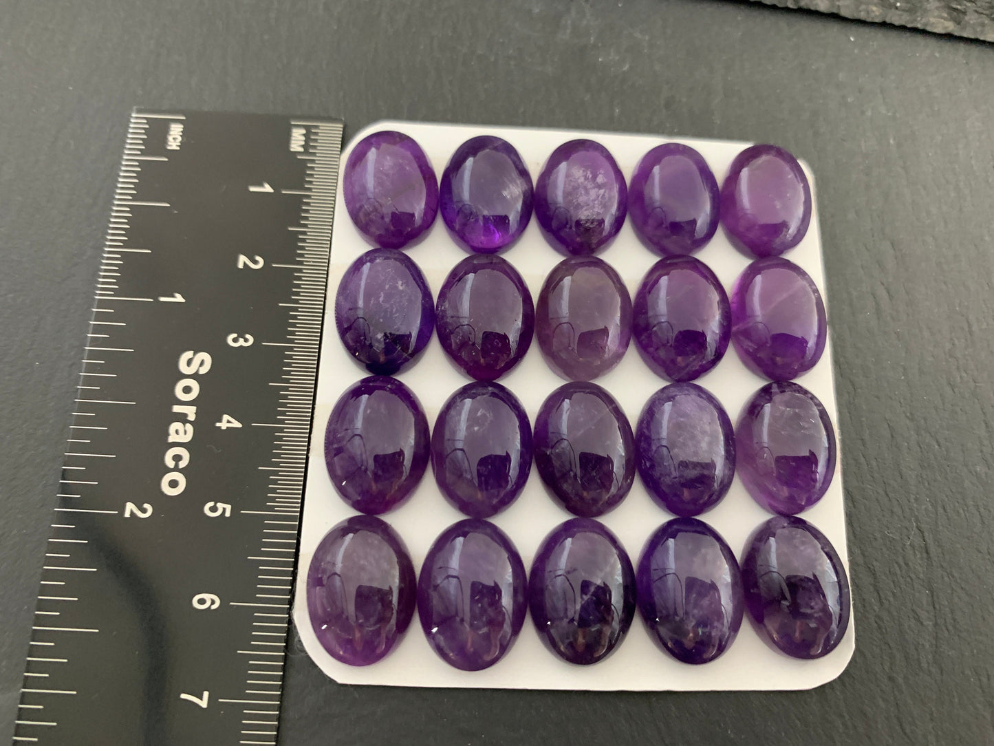 Amethyst oval 12x16mm cabochon - Calibrated cabochons