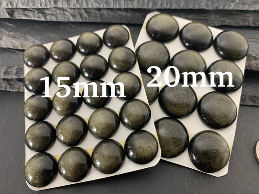 Gold Obsidian Round 15, 20mm cabochon - Calibrated cabochons
