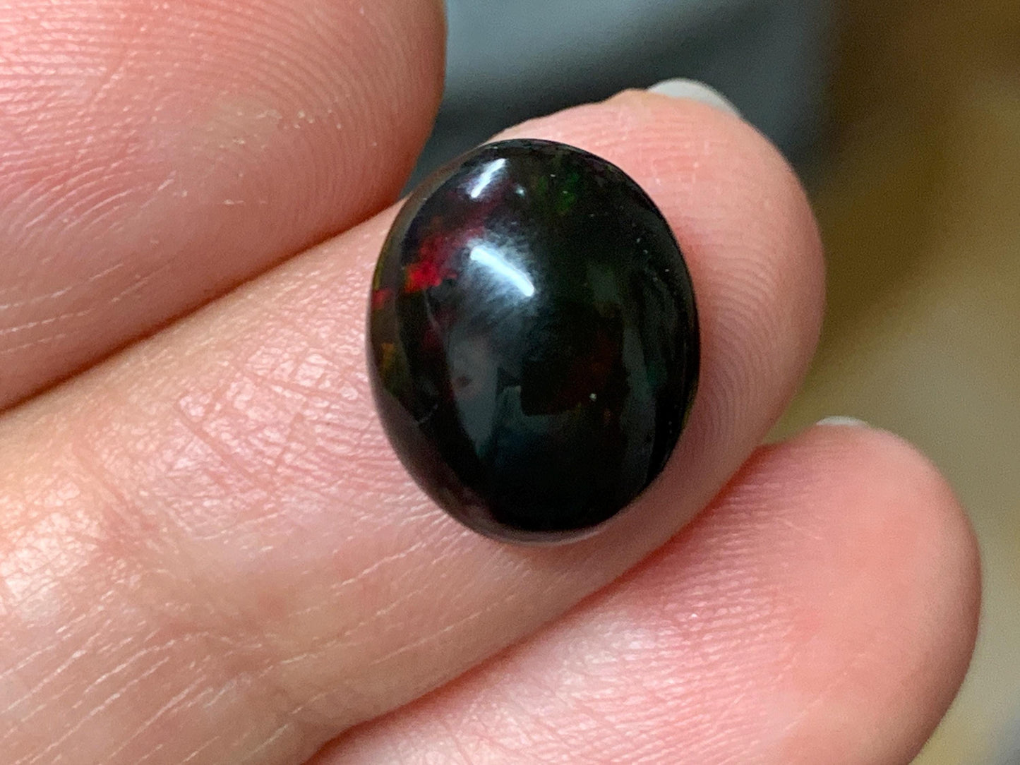 Black Ethiopian Opal 10x12x5.5mm cabochon