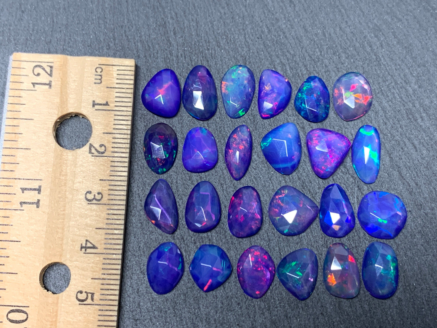 Faceted Purple Ethiopian Opal 10-11mm cabochon