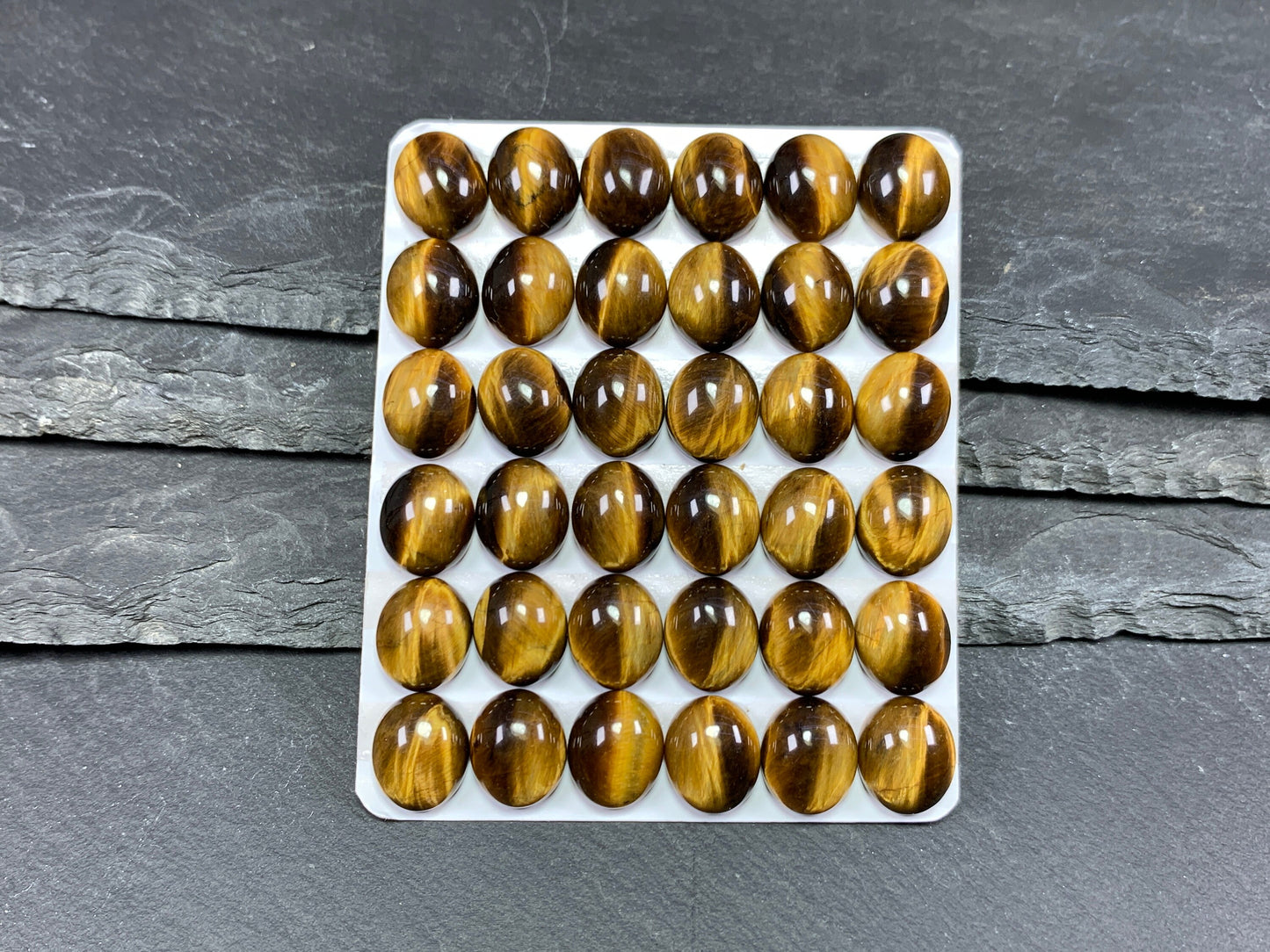 Tiger Eye oval 10x12mm cabochon - Calibrated Cabochons