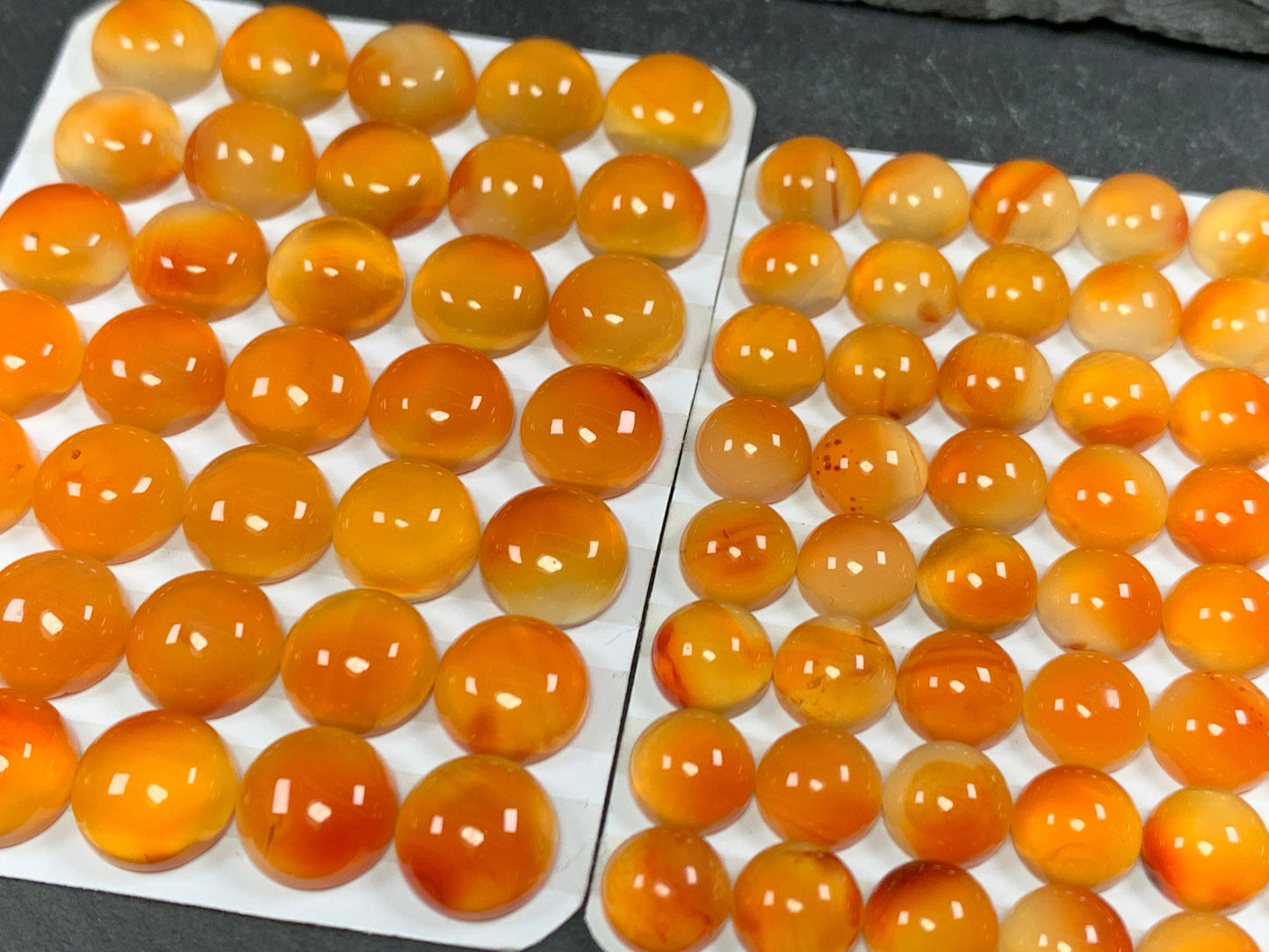 Carnelian round 8mm, 10mm cabochon - Calibrated cabochons
