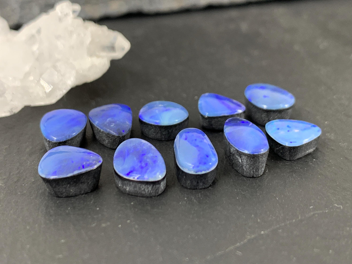 Australian Opal Doublet 8-12mm long cabochon - Second quality