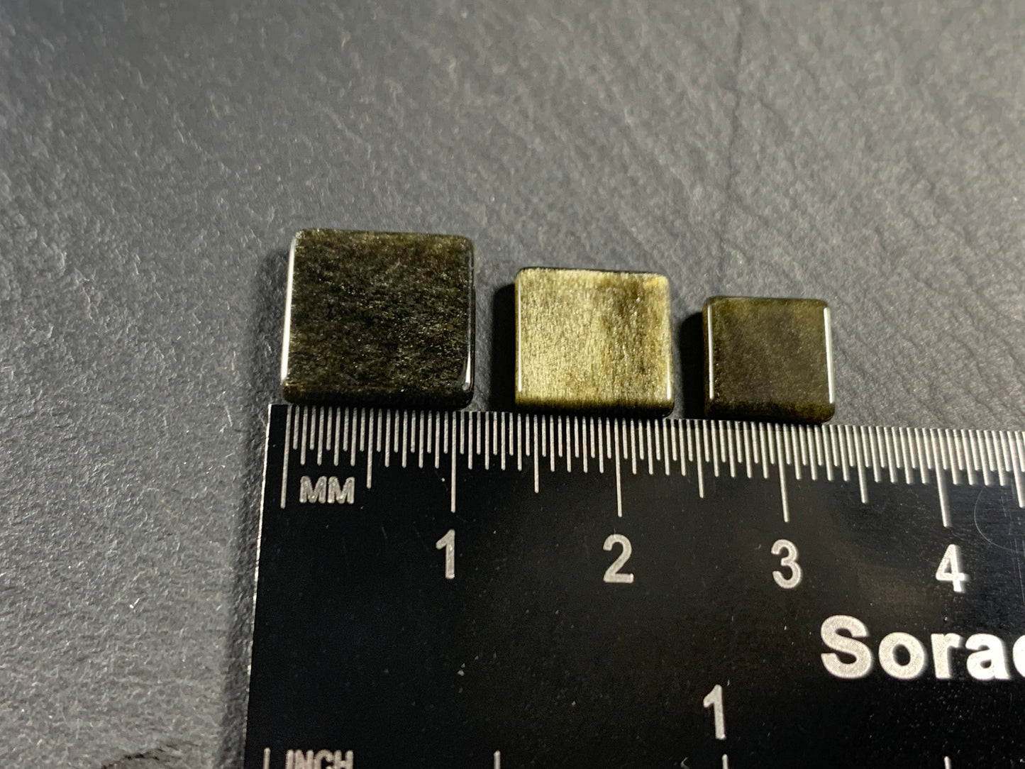 Flat Gold Obsidian square 8, 10, 12mm cabochon - Calibrated cabochons