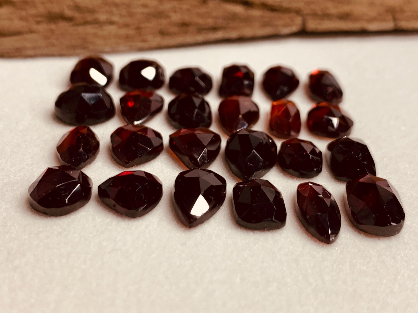 Faceted Rhodolite Garnet 10-14mm cabochon