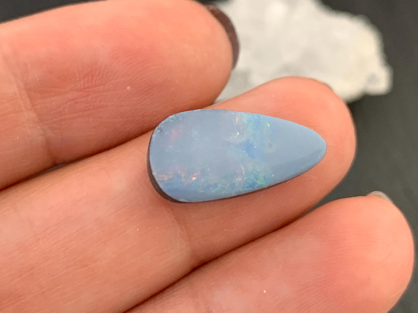 Australian Opal doublet 9x17x5mm cabochon