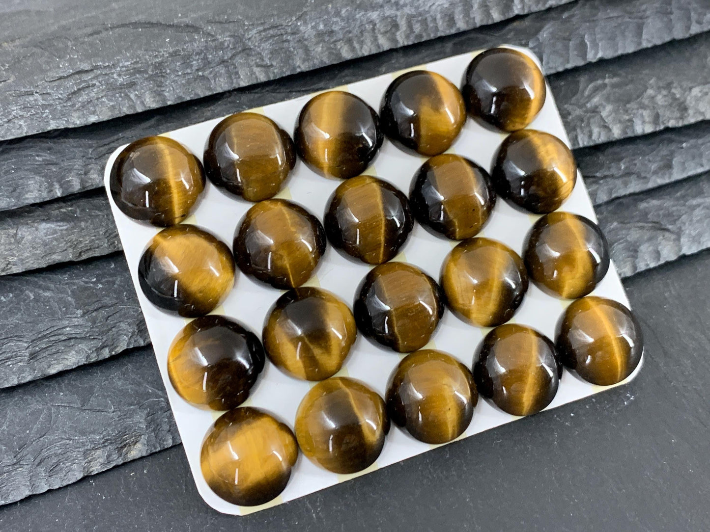 Tiger Eye Cabochon 14mm Round - Natural Calibrated Gemstone Stone