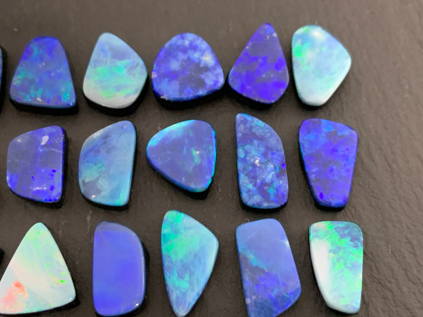 Australian Opal doublet 10-14mm long cabochon