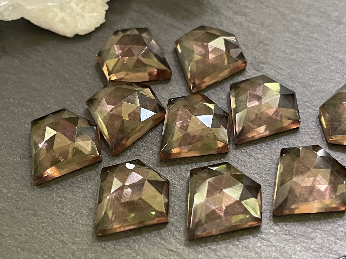 Faceted color changing Alexandrite 12mm cabochon - Cabochons are calibrated