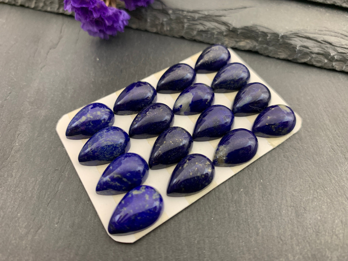 Lapis Lazuli pear 10x15mm cabochon - Calibrated cabochons