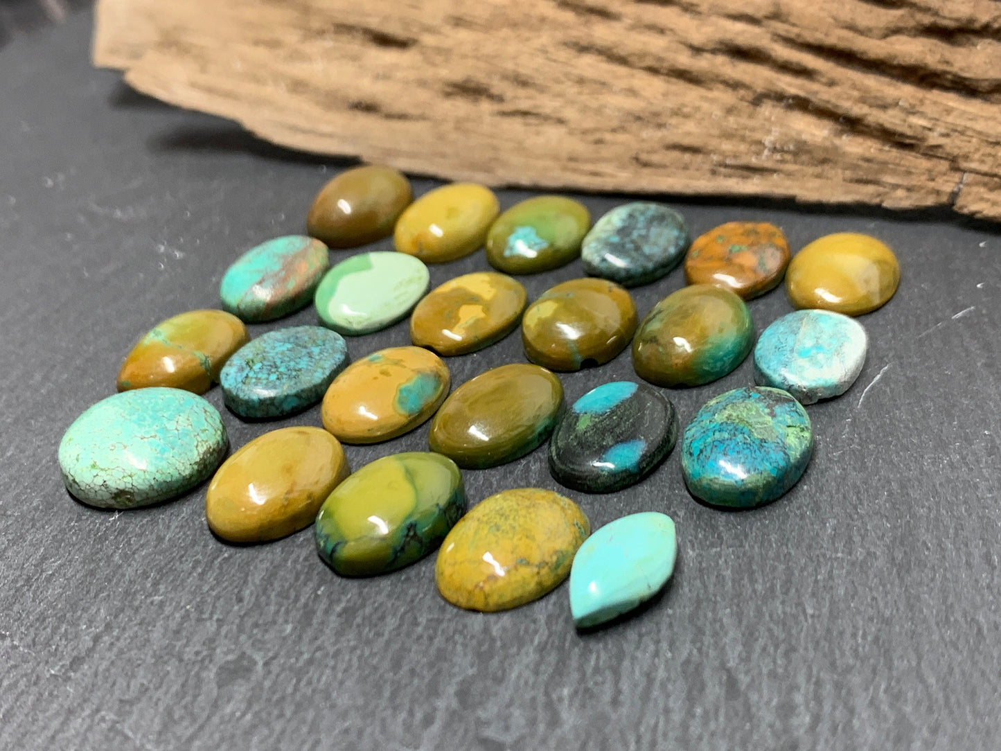 Tibetan Turquoise Cabochon - Natural 14mm Oval Stone, Hand Cut Gem