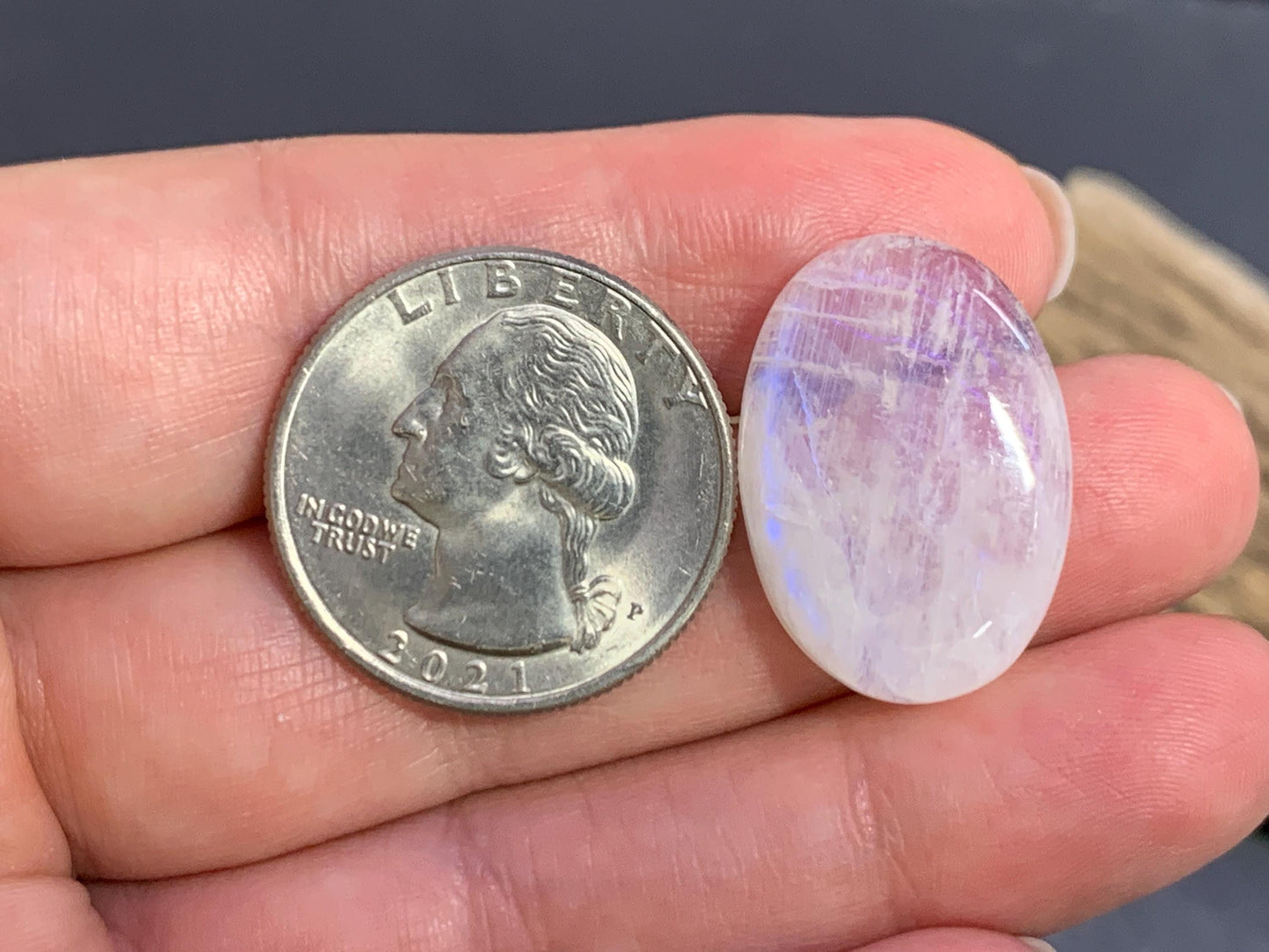 Rainbow Moonstone cabochon 24x17x5mm