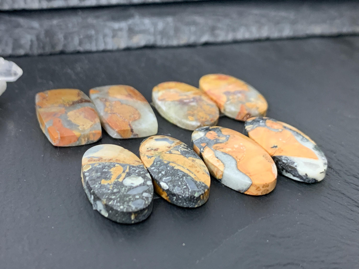 Maligano Jasper cabochon pair