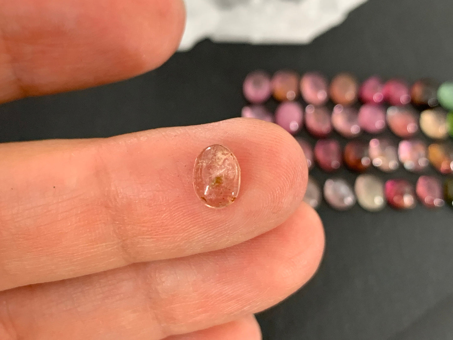 Tourmaline oval 6-7mm long cabochon