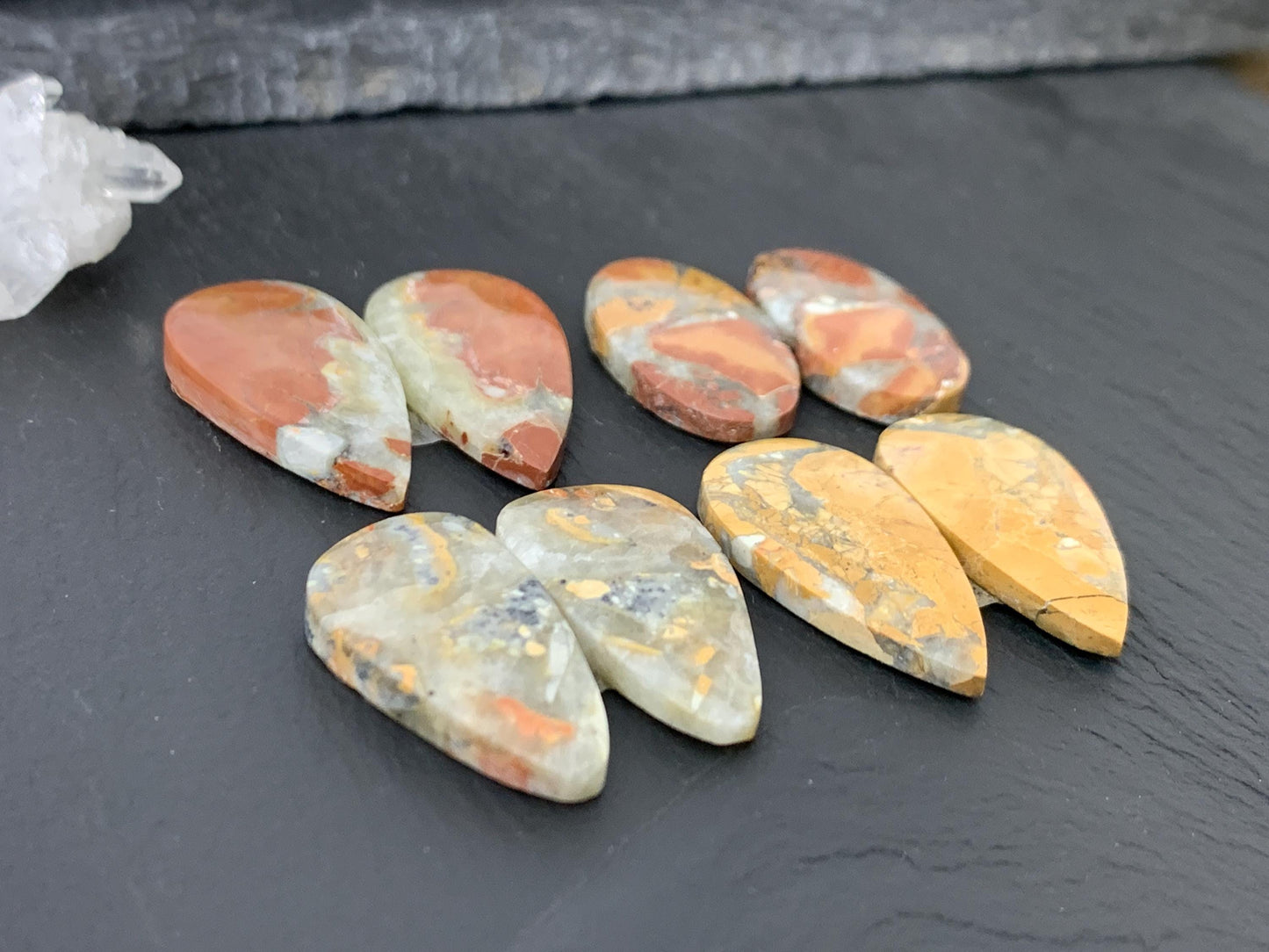Maligano Jasper cabochon pair