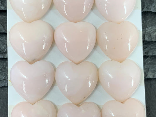Pink Opal heart 20mm cabochon - Calibrated cabochons