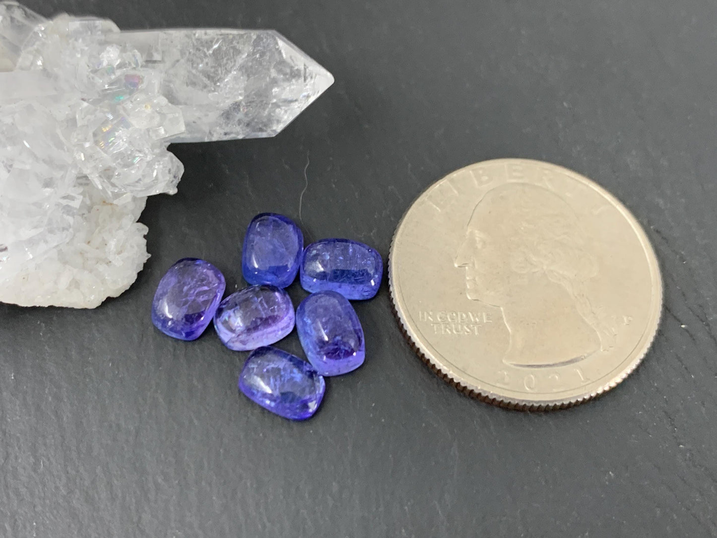 Tanzanite 4x6mm, 5x7mm rectangle cabochon