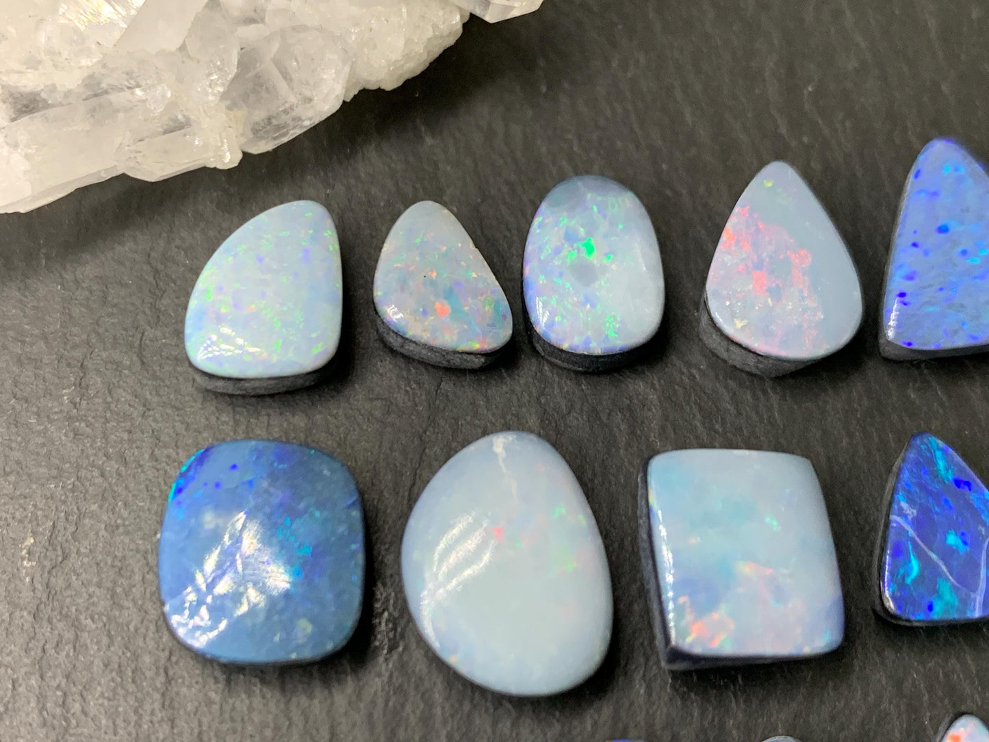 Australian Opal doublet 8-12mm long cabochon