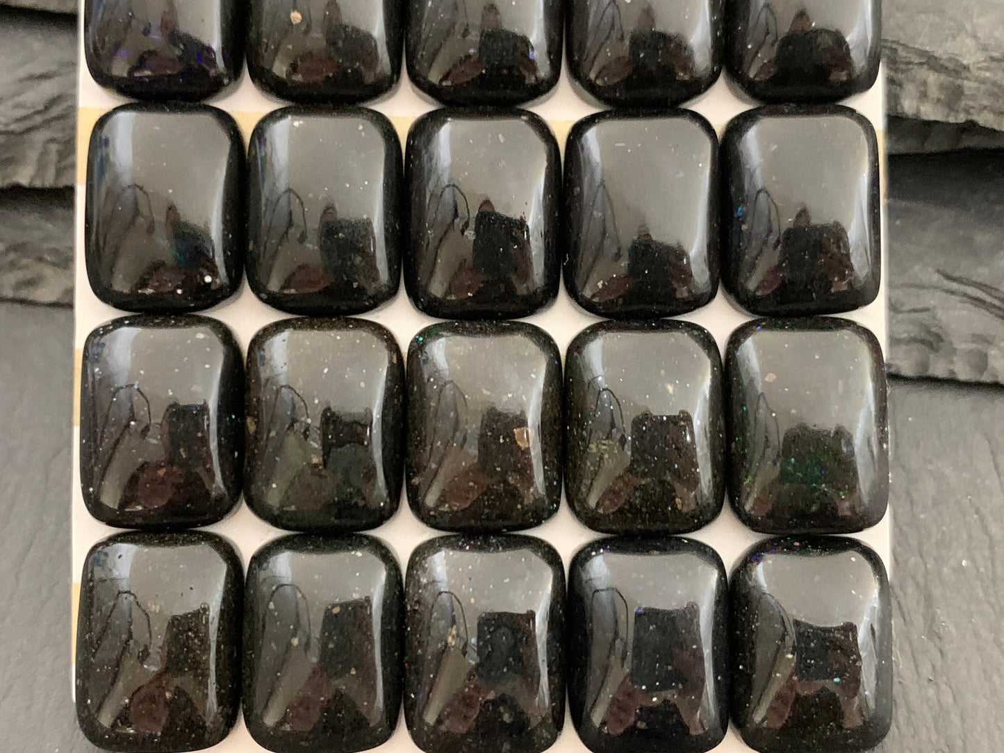 Black Andamooka Opal 12x16mm cabochon - Matrix Australian Opal