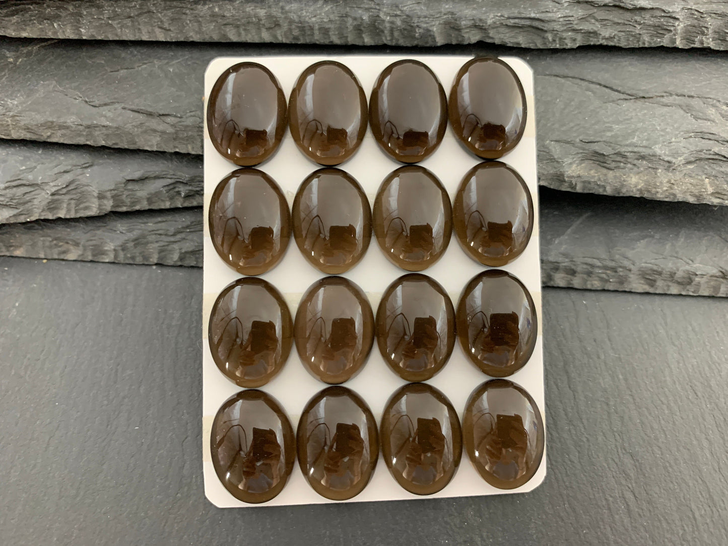 Smokey Quartz oval 15x20mm cabochon - Calibrated cabochons