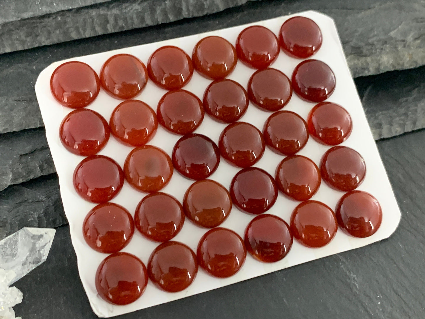 Carnelian round 12mm cabochon - Calibrated cabochons