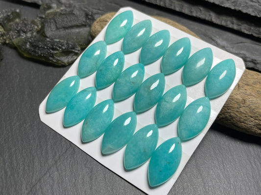 Amazonite marquise 10x20mm - Calibrated cabochons