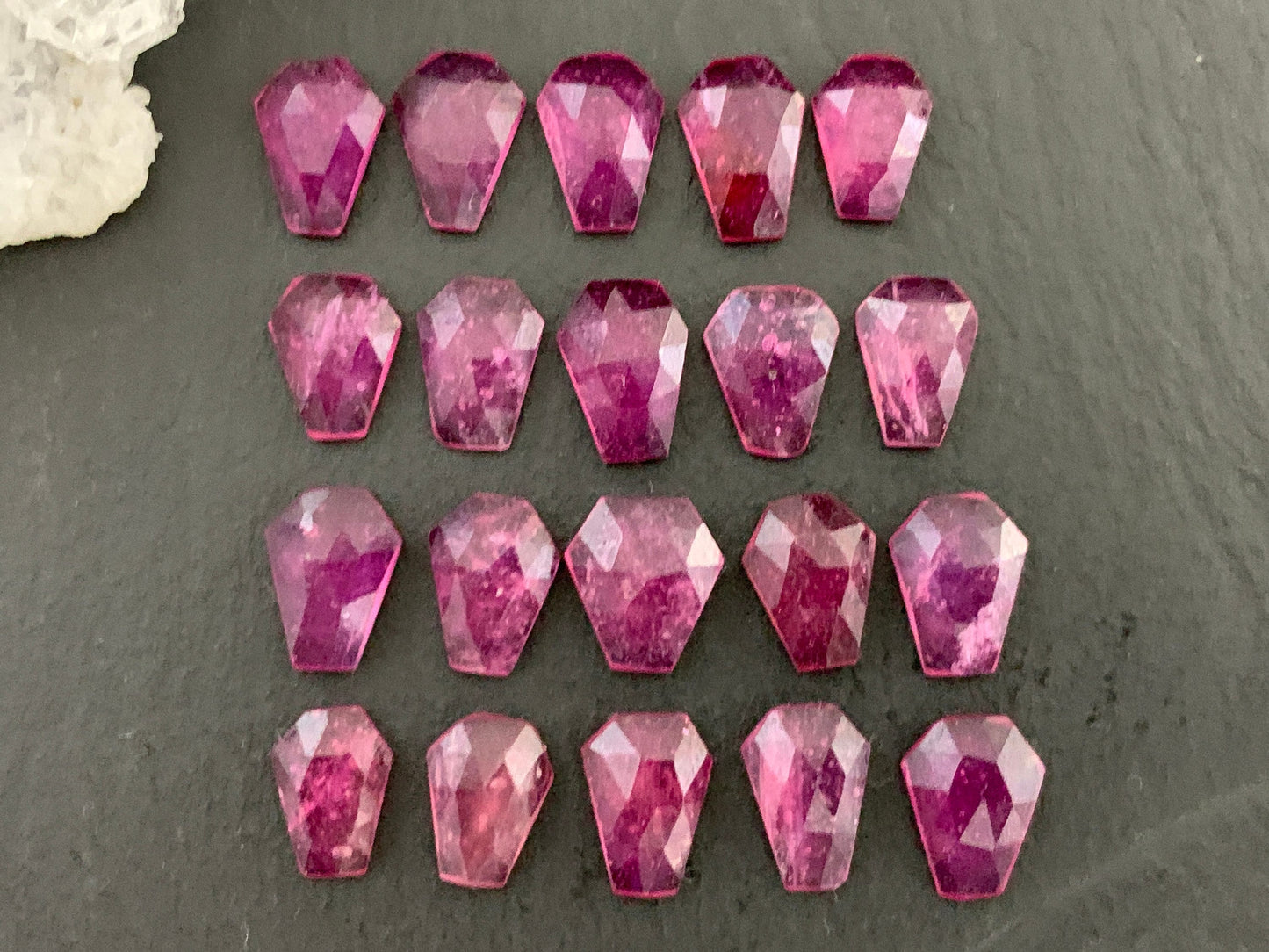 Faceted Thailand Pink Sapphire coffin 9-10mm long cabochon- Select Your cabochon