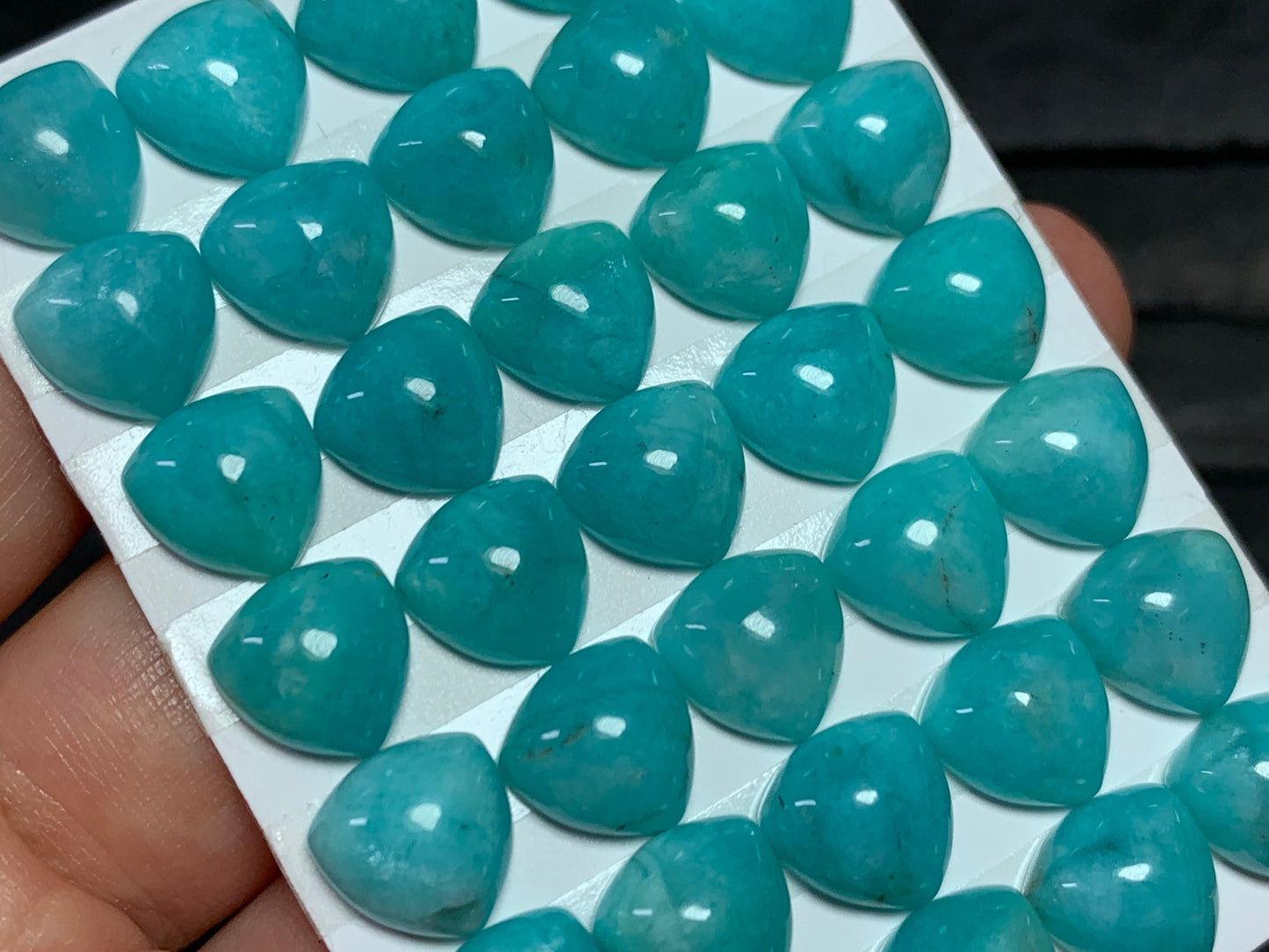 Amazonite trillion cabochon 10x10mm - Calibrated cabochons