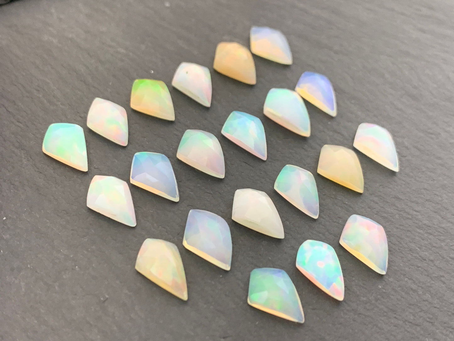 Faceted Opal kite 7x10mm cabochon