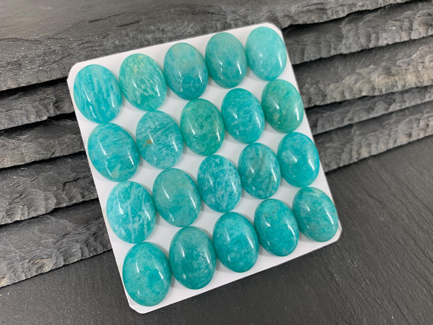 Amazonite oval 12x16mm cabochon - Calibrated cabochons