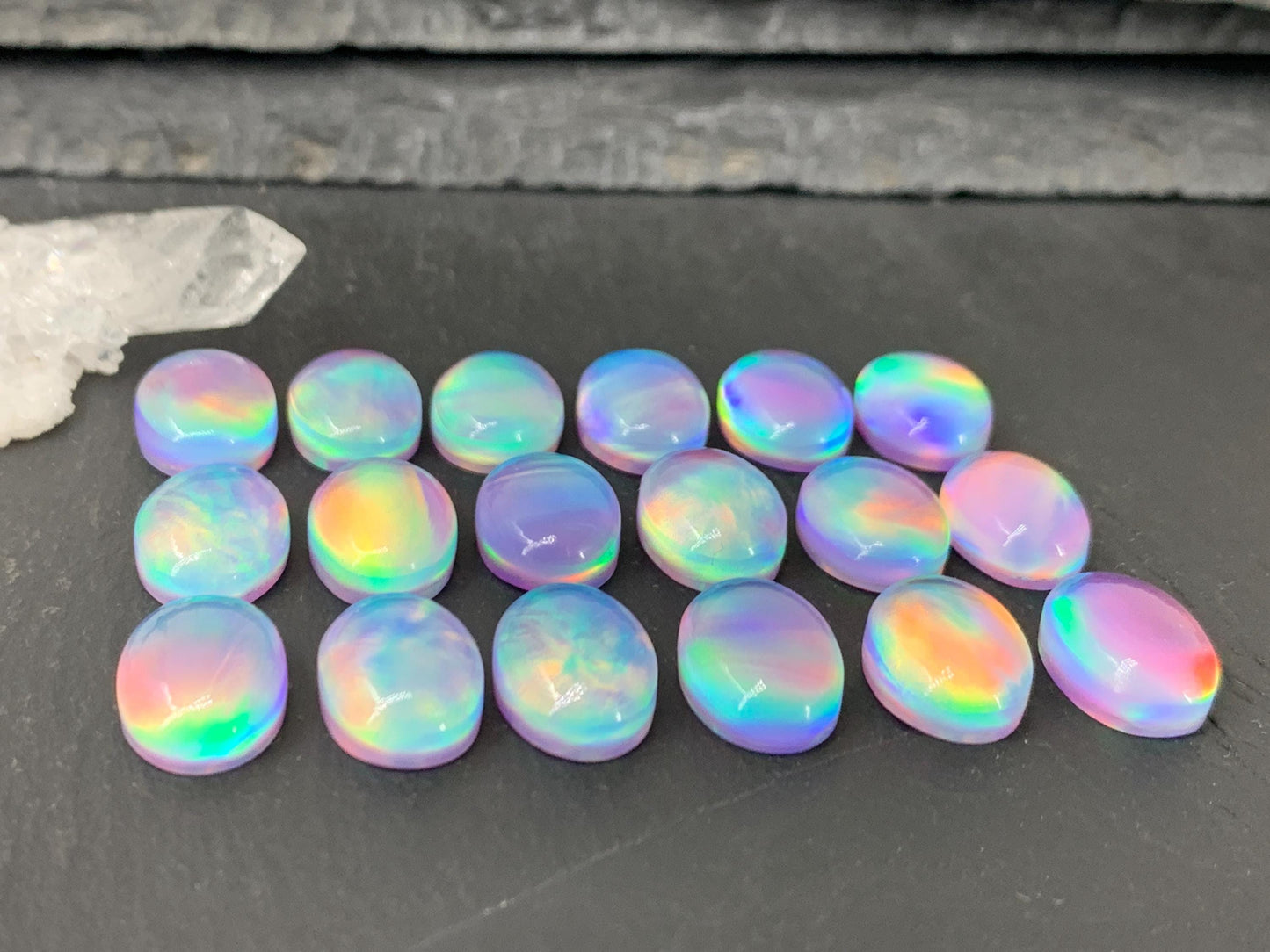 Aurora Opal oval 10x14mm cabochons - AO108-1 - Doublet cabochon