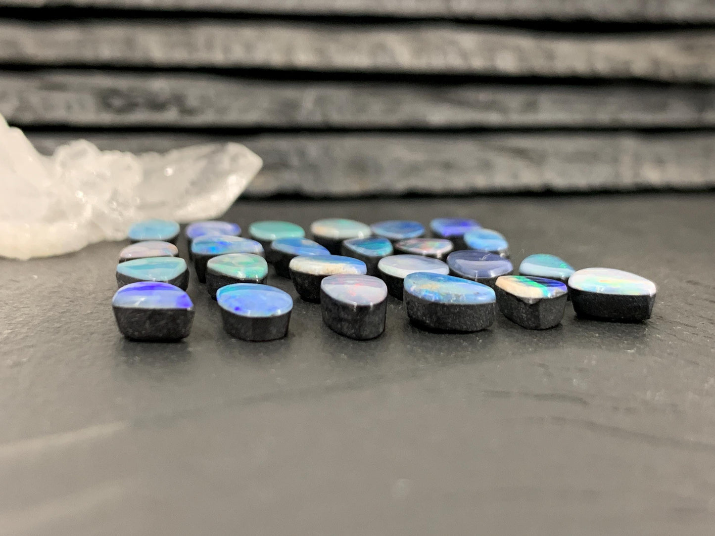 Australian Opal doublet 7-10mm long cabochon