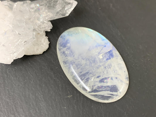 Rainbow Moonstone 38x25x7mm cabochon