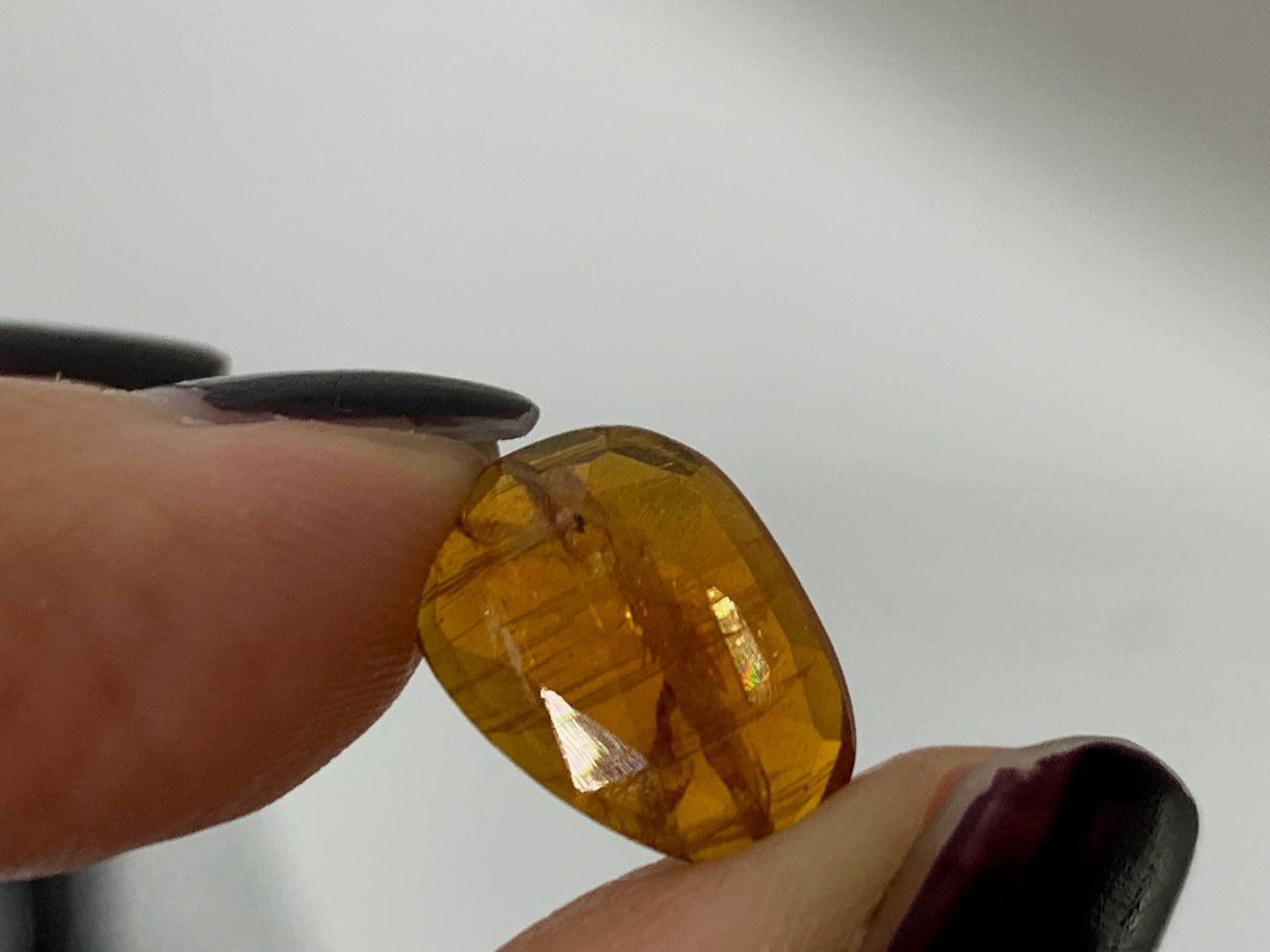 Faceted orange Kyanite marquise 13-16mm long cabochons