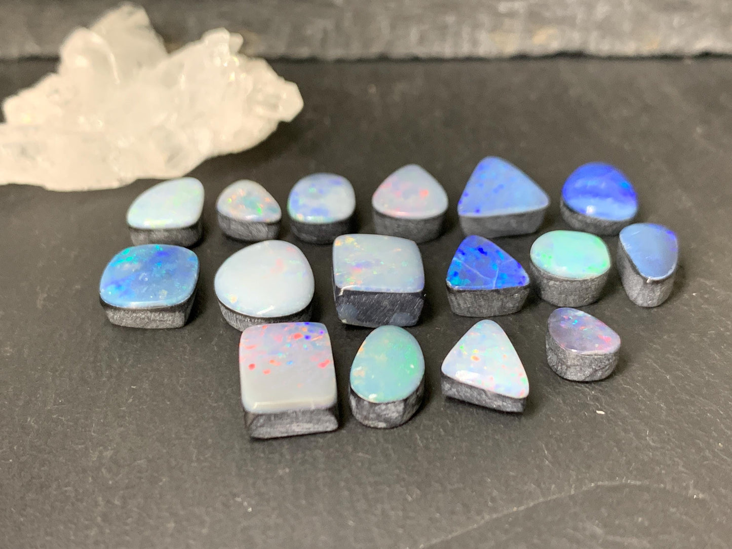 Australian Opal doublet 8-12mm long cabochon