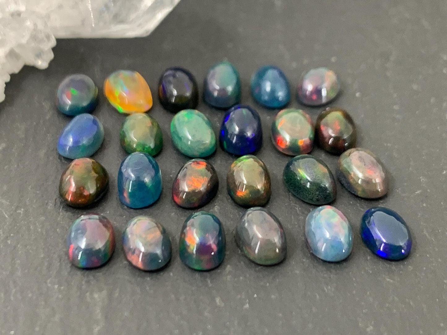 Black Ethiopian Opal 4x6mm cabochon