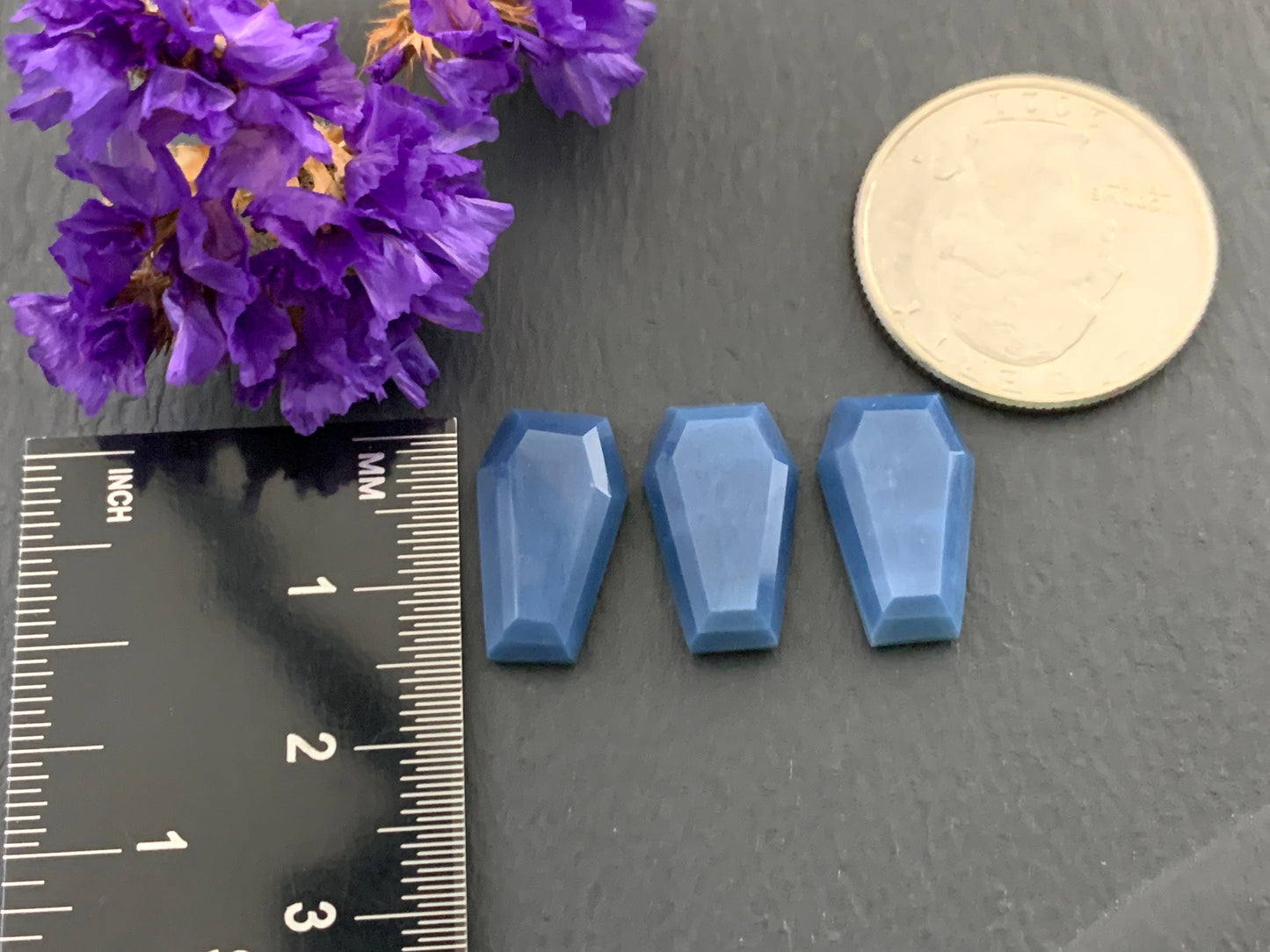 Blue Opal Coffin 10x16mm cabochon