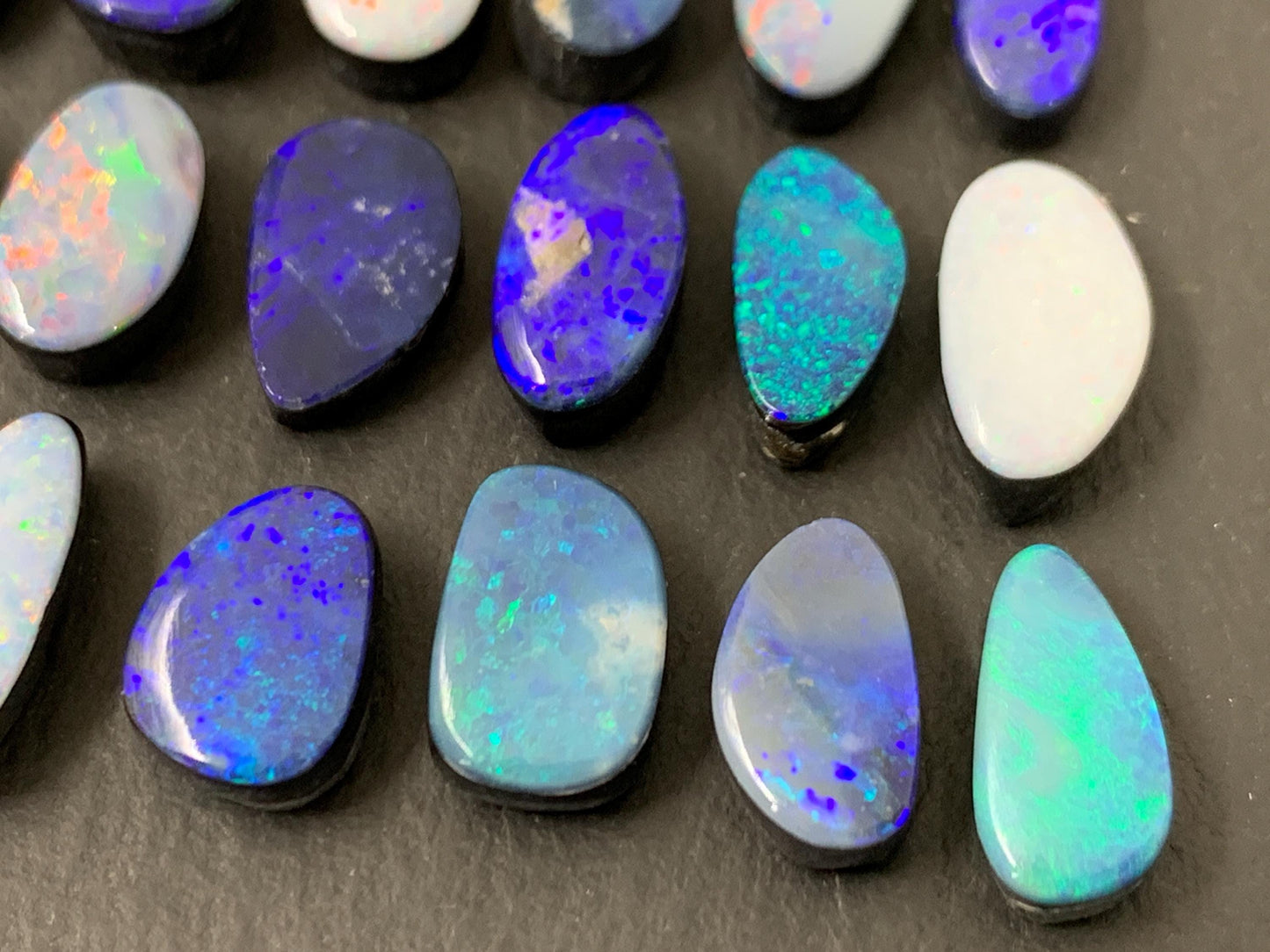 Australian Opal doublet 11-13mm long cabochon