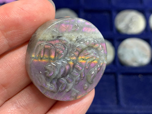 Scorpio Purple Labradorite Zodiac Signs - Zodiac Constellations Carving
